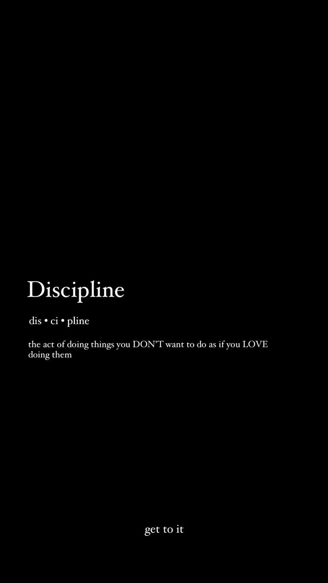 a black background with the words discipline on it