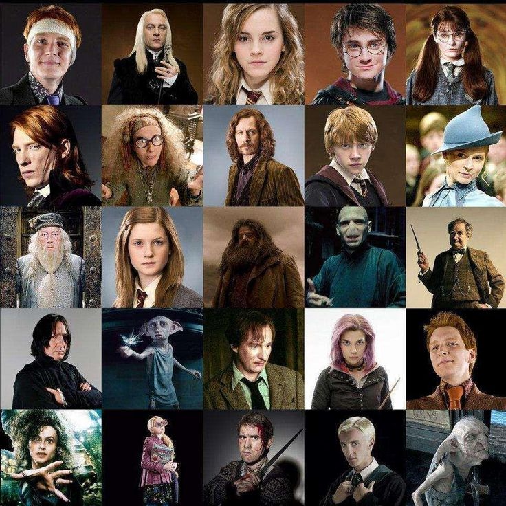 many pictures of harry potter and hermione's characters are shown in this collage