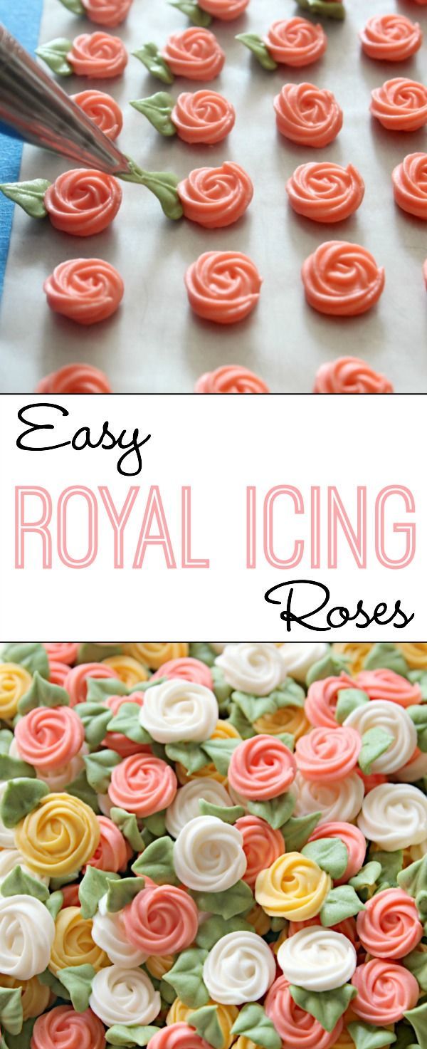 easy royal icing roses for cakes and cupcakes are the perfect way to decorate