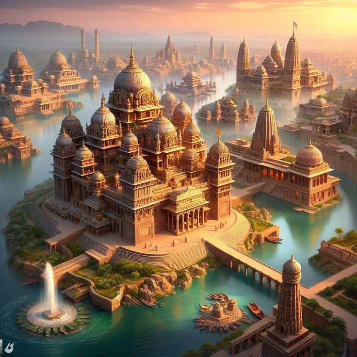 this is an artist's rendering of a city in the middle of a lake