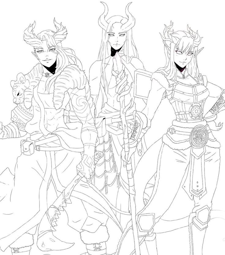 tiefling coloring examples Horn tiefling horns zeichnungen drachen ...