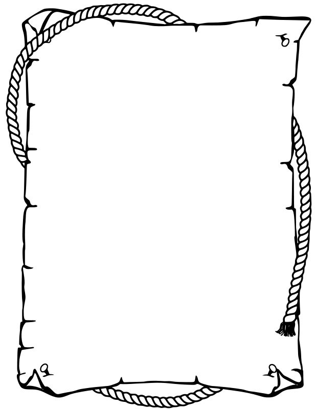 a rope frame with an empty paper for writing or coloring on the front and back