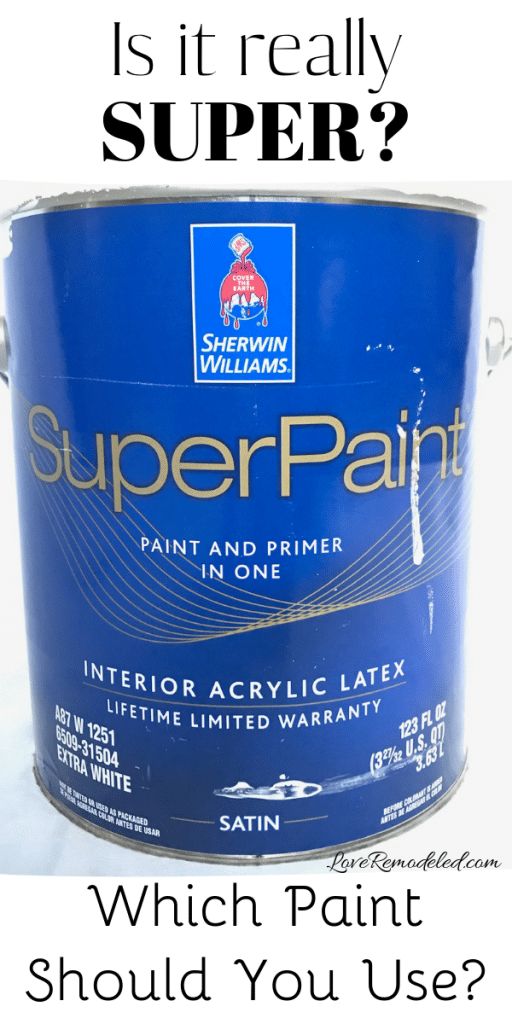 a blue paint can with the words, which paint should you use? and what is it really super?