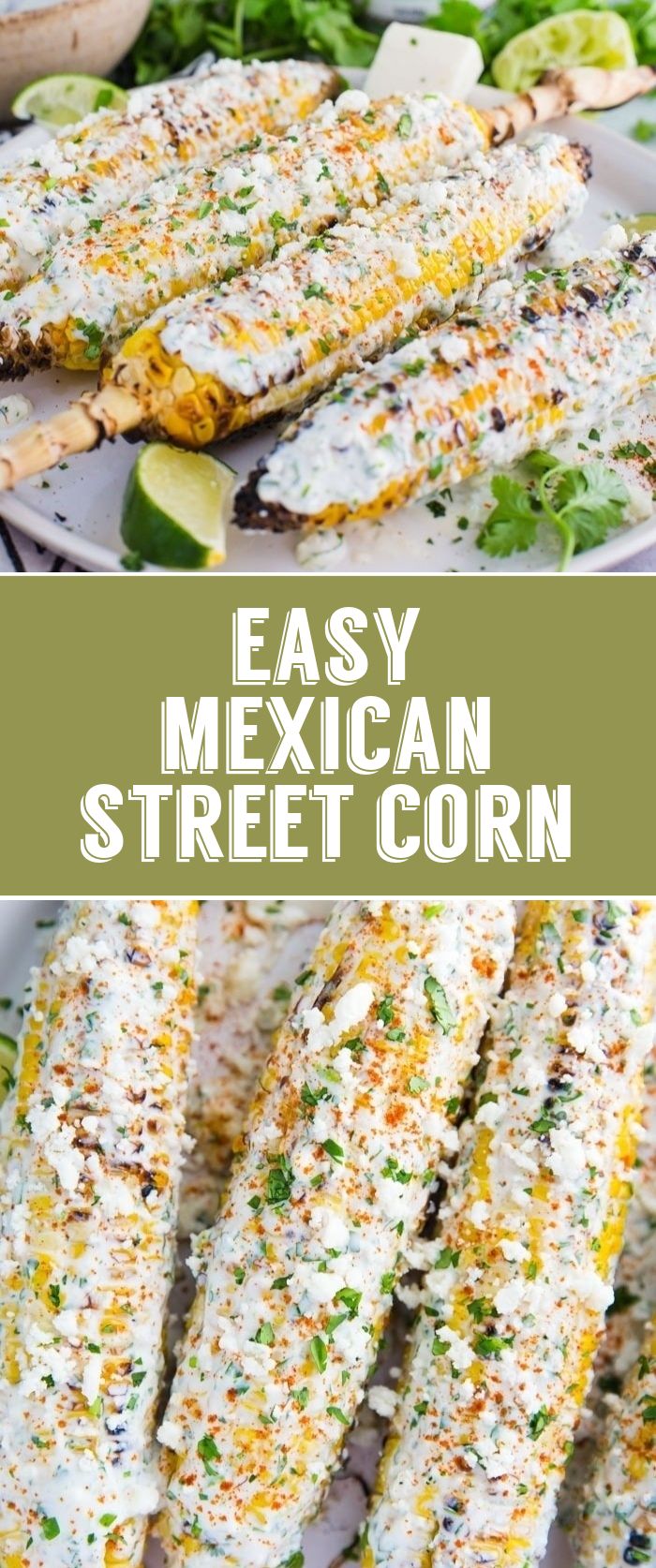 mexican street corn on a plate with limes and cilantro