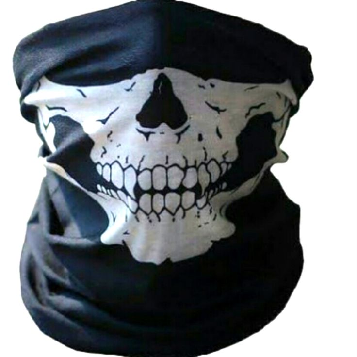 Black Seamless Skull Face Mask Motorcycle Face Mask, Devil Mask, Rave Mask, Skull Face Mask, Half Face Mask, Skull Mask, Black Seamless, Skull Face, Face Protection