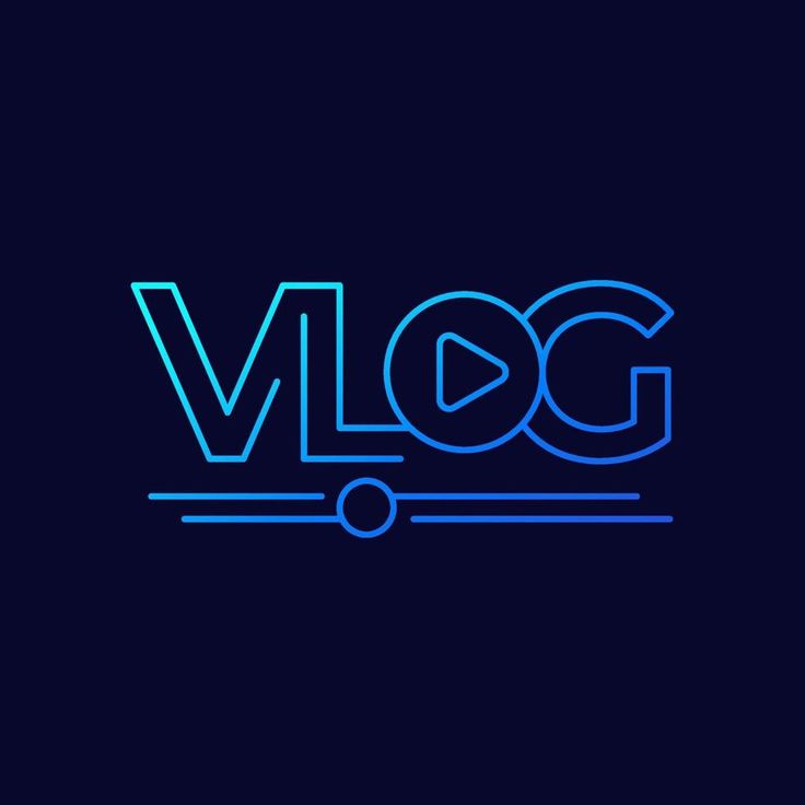 the word vlogg in blue neon lights