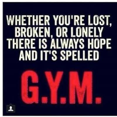 the gym quote is shown in red and black