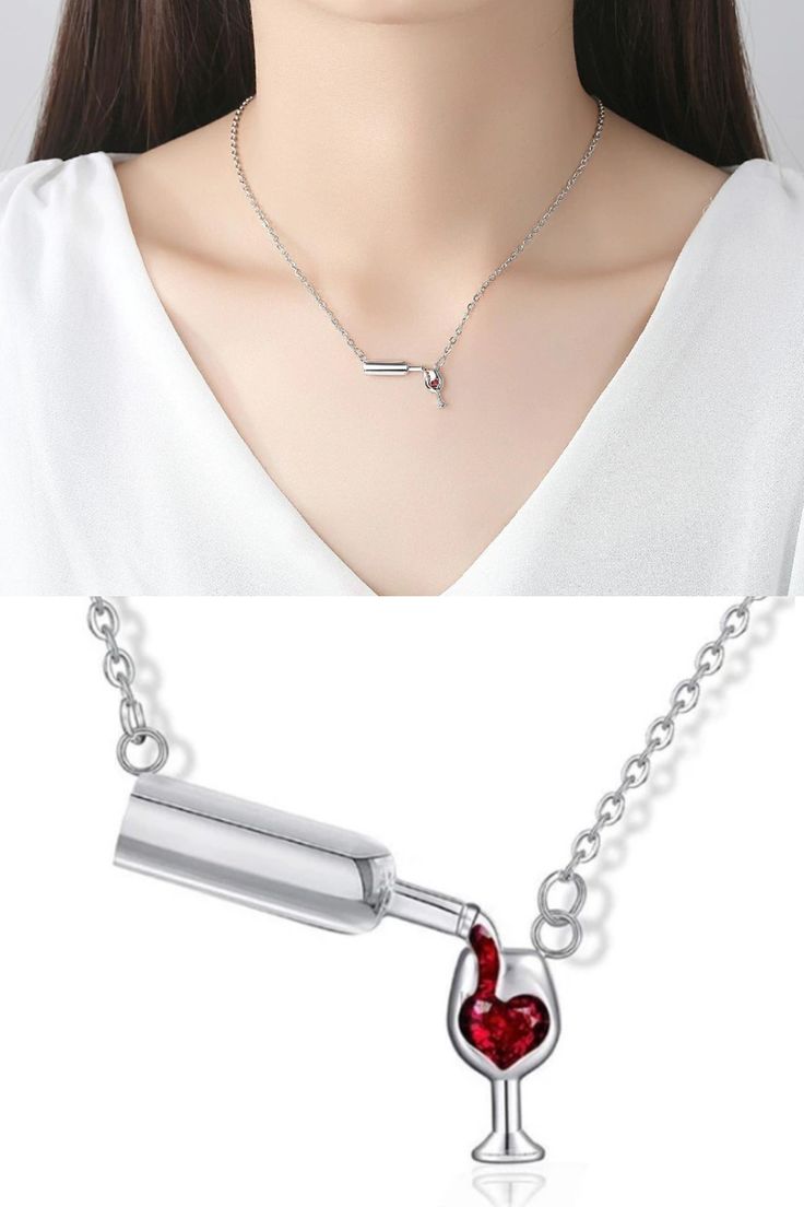 De leukste ketting voor de echte wijnliefhebbers Amsterdam, Arrow Necklace, Silver Necklace, Silver