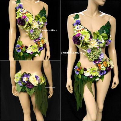 Woodland Forest Fairy Monokini Costume with Purple Cosplay Dance Rave Wear Halloween Burlesque Show Girl · L'Amour Le Allure · Online Store Powered by Storenvy Jungle Goddess, Fae Cosplay, Padded Panty, Forest Fairy Costume, Bra Costume, Garden Fairy Costume, Mother Nature Costume, Fairy Costume Diy, Purple Cosplay