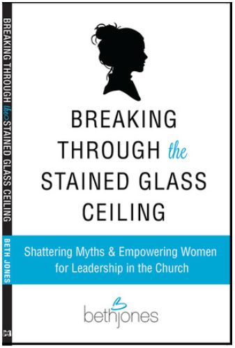 the cover of breaking through the stained glass ceiling, with an image of a woman's head