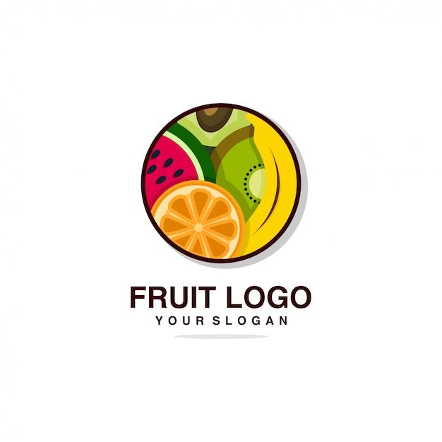 fruit logo with sliced oranges and kiwi