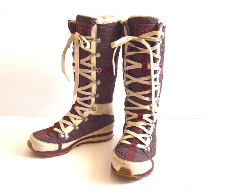 "Vintage Helly Hansen winter Boots Lace Up Mid Calf Combat Boots Winter boots Hipster Boho Goth  Womens Size US 5.5 UK 3.5 EU 36 Material: polyester and Suede Leather Outsole: 8.4\" / 22 cm Width: 3.2\" / 8.4 cm Height: 12\" / 31 cm If you have any questions feel free to ask. SHIPPING * I ship worldwide via Priority mail (Latvijas Pasts) from Latvia (EU). * I ship from Europe, so please allow 2 to 4 weeks for the package to arrive if you live overseas. * Europe 5 - 10 business days. m.1020" Gothic High-top Lace-up Boots For Winter, Cottagecore Boots, Boho Goth, Boots Winter, Stylish Boots, Winter Snow Boots, Helly Hansen, Pretty Shoes, Rain And Snow Boots