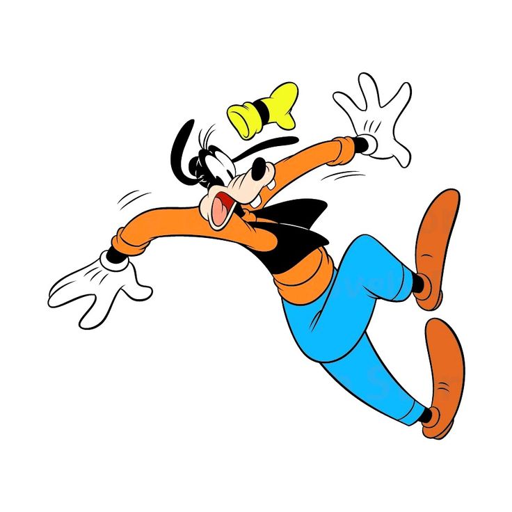 an image of goofy doing tricks in the air with his arms and legs stretched out