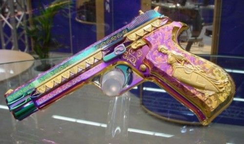 Rainbow pistol Imagine Dragons, Glass, Wall