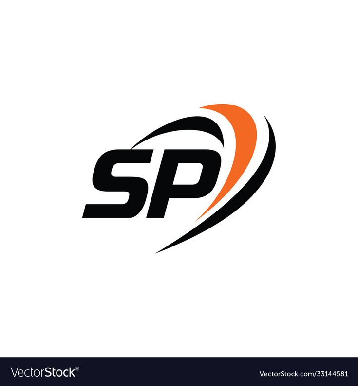 the letter sq with an orange and black color