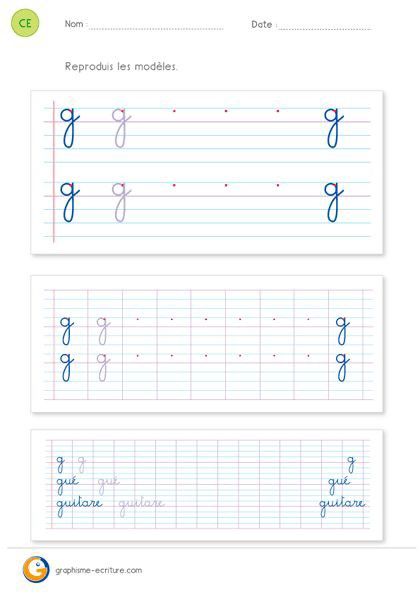 handwriting practice worksheet with cursive writing in english and spanish, including the letter g