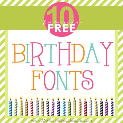 a birthday card with the words, 10 free birthday font