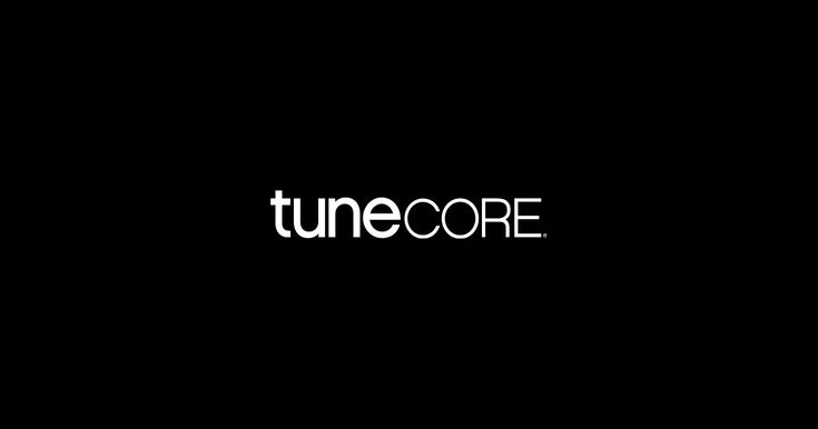 the word tune core written in white on a black background