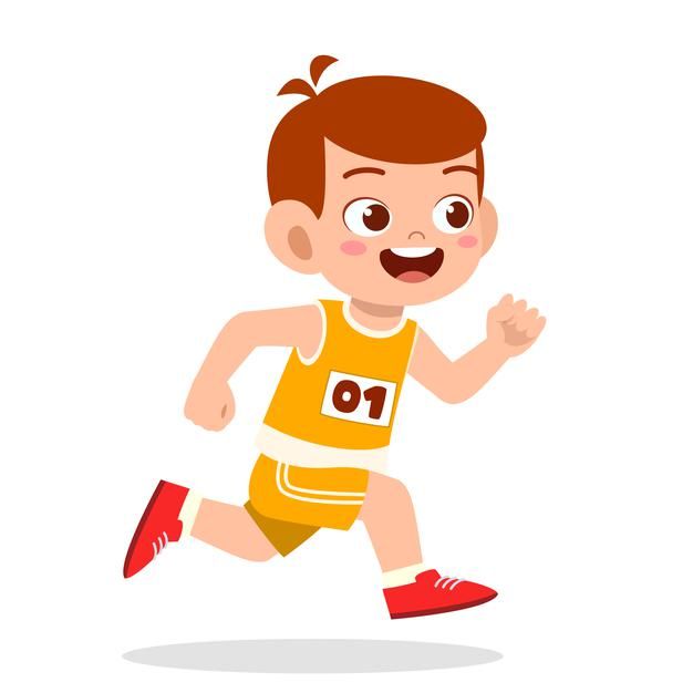 a young boy is running with his mouth open and eyes wide open, cartoon character