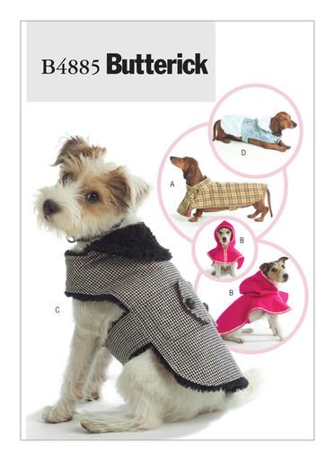 there are many dogs wearing coats in different styles and colors, including one for the dog