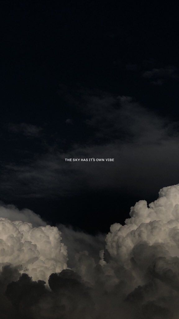 the sky is filled with clouds and there is a quote above it that says, the sky has its own time