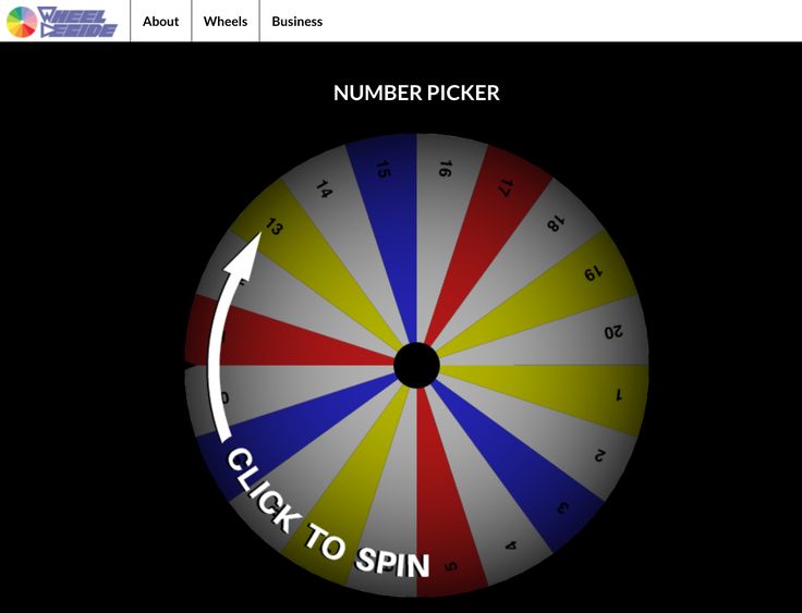 a spinning wheel with numbers on it and the words'click to spin'below