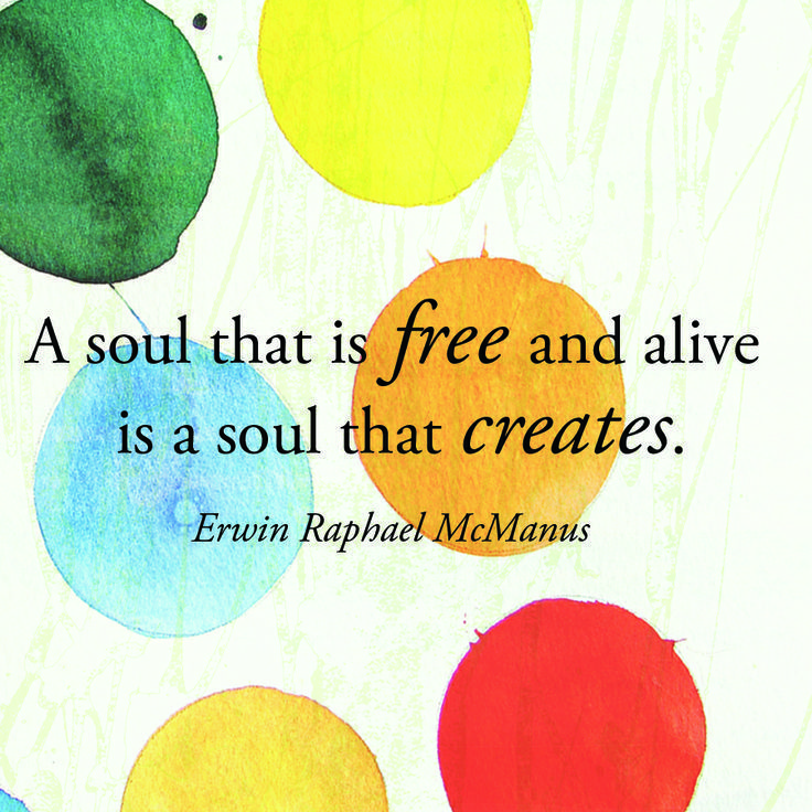 a quote about free and alive is written in front of colorful watercolor circles on a white background