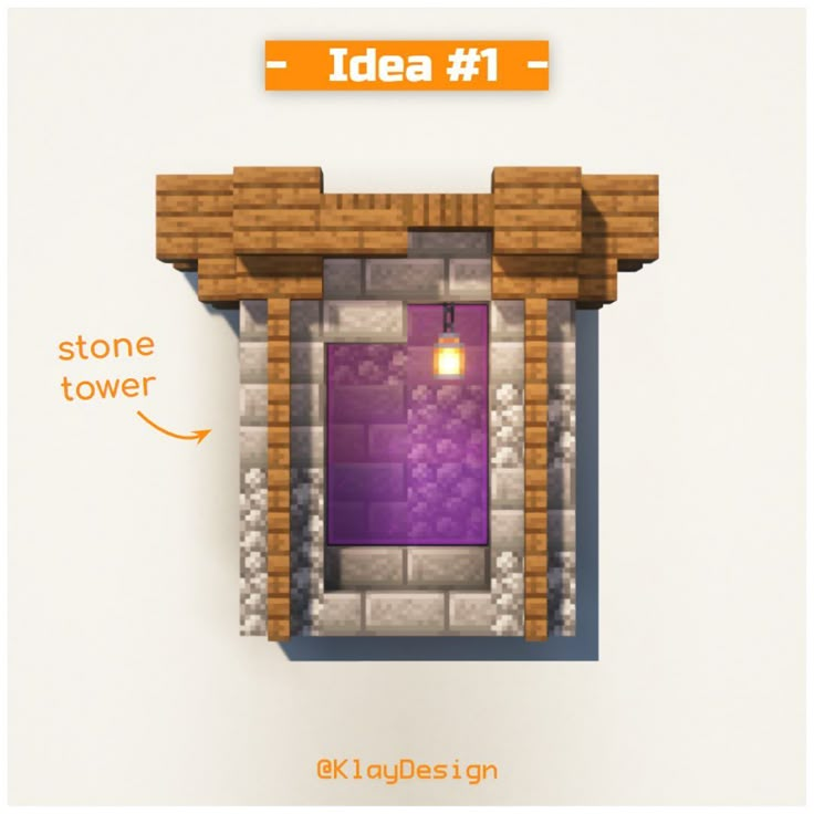 an image of a stone tower with a light on it's door and the text idea 1 above it