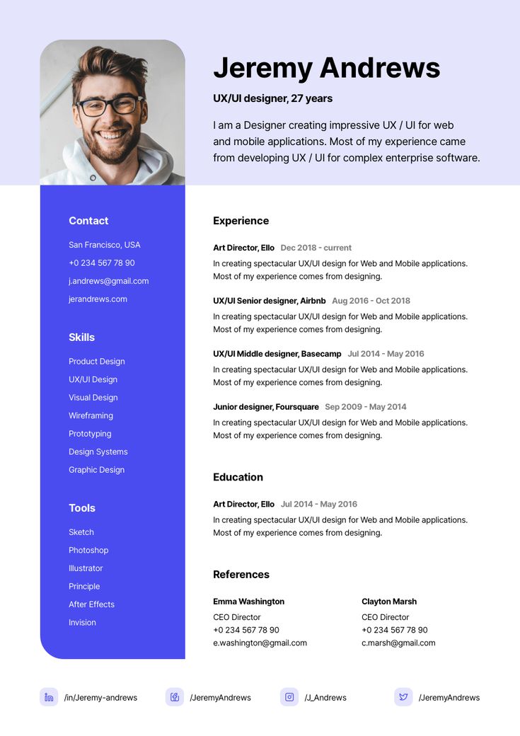 Resume UX/UI Designer Graphic Designer Resume Design, Ui Ux Designer Resume, Ux Resume, Ux Designer Resume, Resume Inspiration, Creative Resume Design, Resume Template Creative, Ux Wireframe, Designer Resume