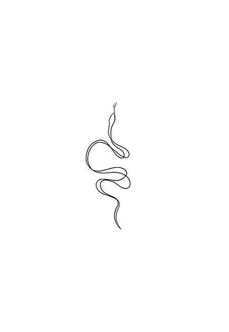 a black and white drawing of a snake