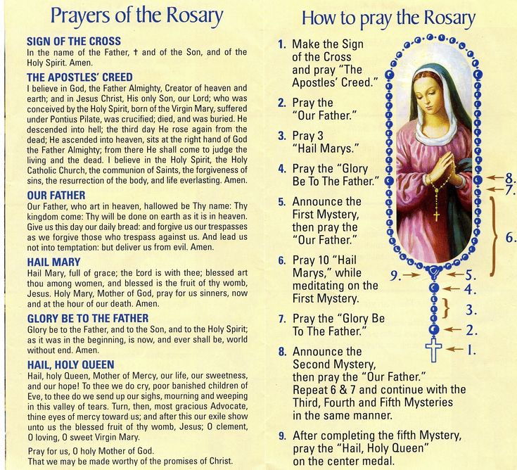 an image of the rosary with instructions for it to be read in english and spanish