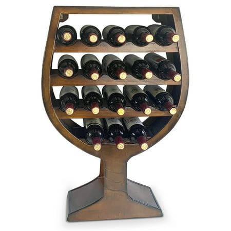 a wooden wine rack filled with lots of bottles