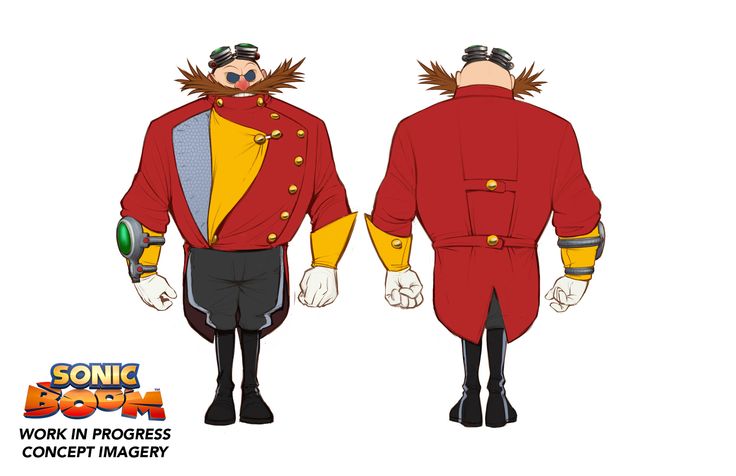 the back and side view of an animated character from sonic boom, which appears to be in