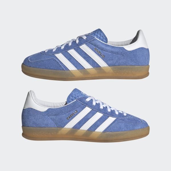 adidas Gazelle Indoor Shoes - Blue | Free Shipping with adiClub | adidas US Adidas Gazelle Blue, Gazelle Bold Shoes, Adidas Gazelle Indoor, Gazelle Bold, Bold Shoes, Capsule Closet, Classy Outfits Men, Indoor Shoes, Adidas Shoes Women