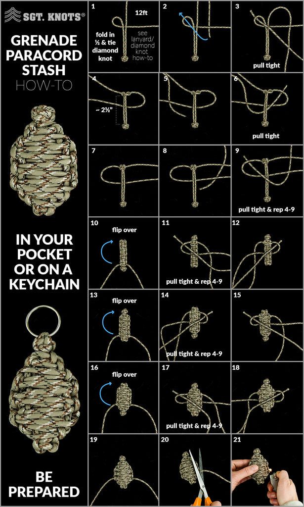 instructions to make an origami keychain with beads and thread on it