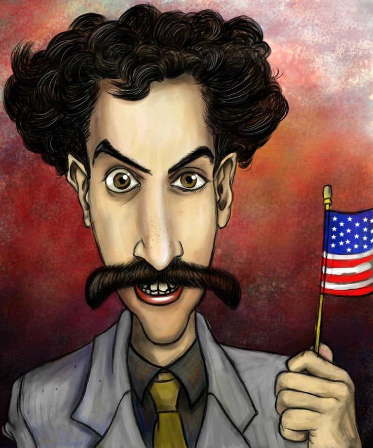 a painting of a man with a mustache holding an american flag in one hand and a moustache on the other