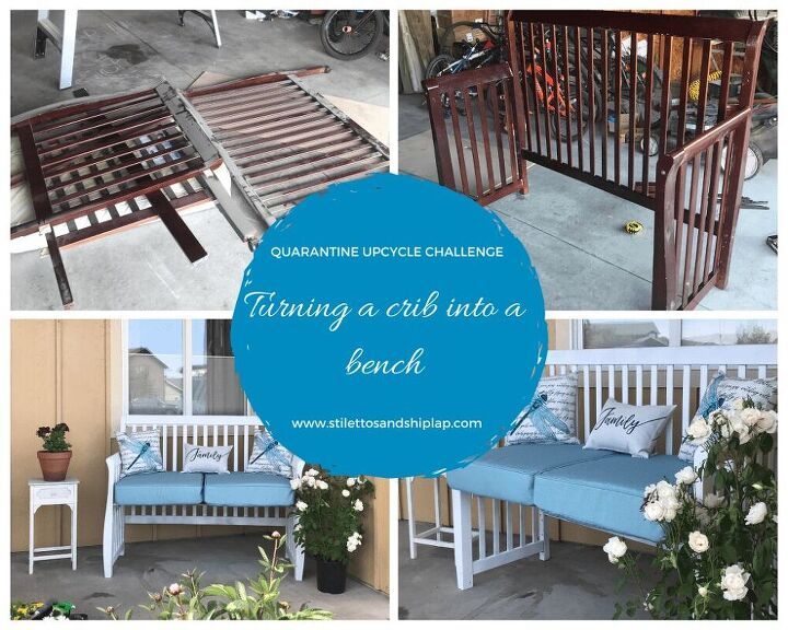 there are pictures of different types of baby cribs in this photo and the words turning a child into a bench