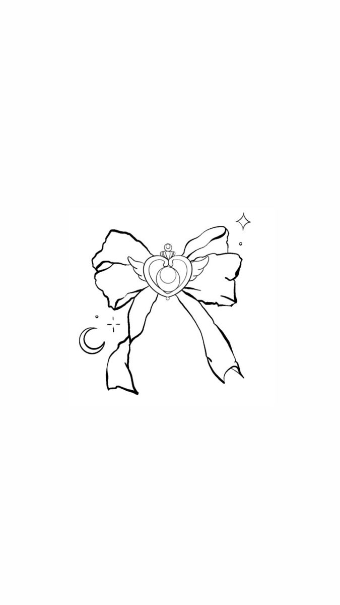 a black and white drawing of a bow