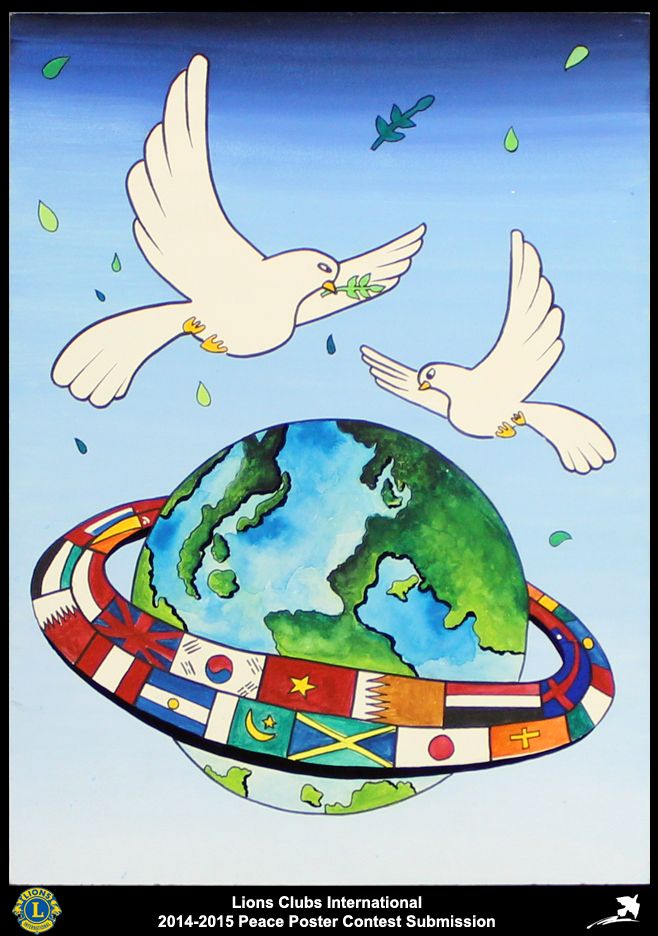 two white doves flying around the earth