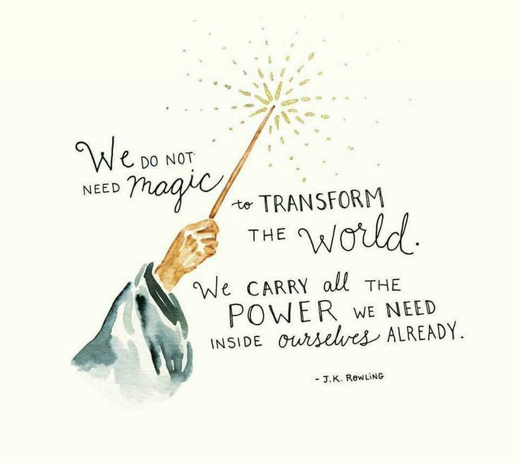 a drawing of a hand holding a sparkler with the words we do not need magic to transform the world