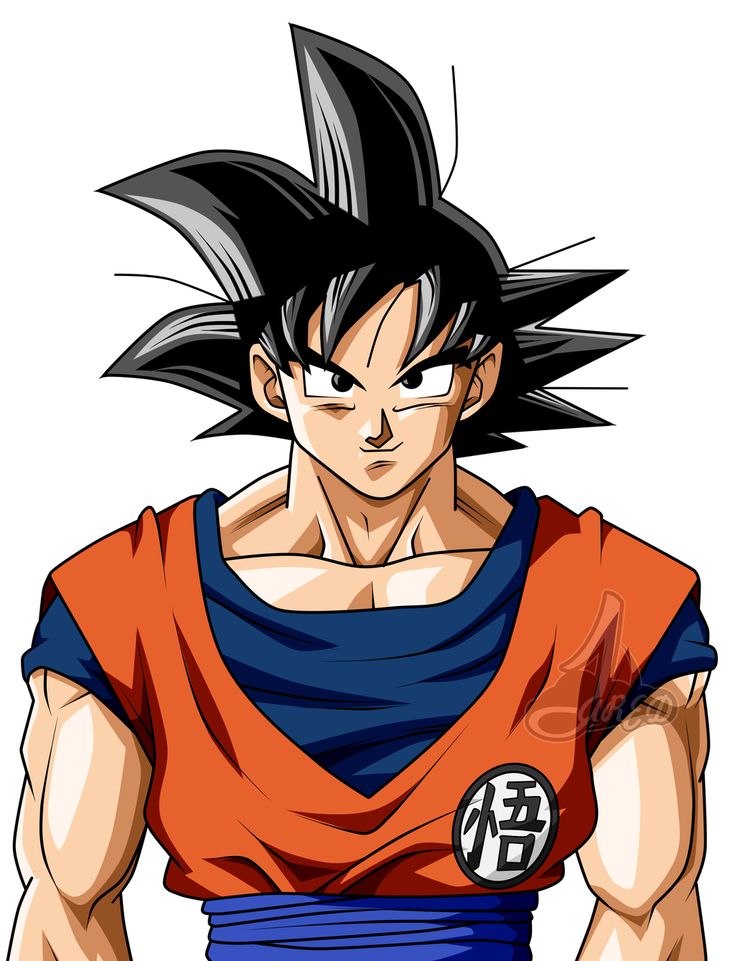 the dragon ball character is wearing an orange and blue shirt