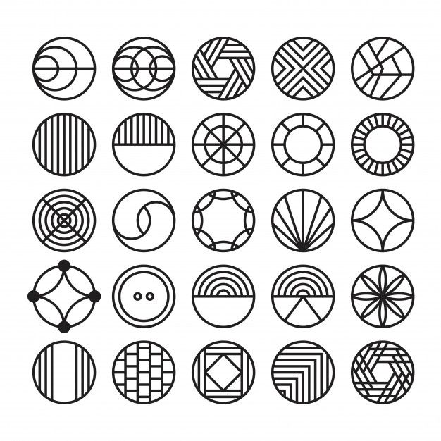 a set of abstract circles with different shapes and sizes