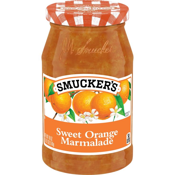 a jar of sweet orange marmalade with the label smucker's