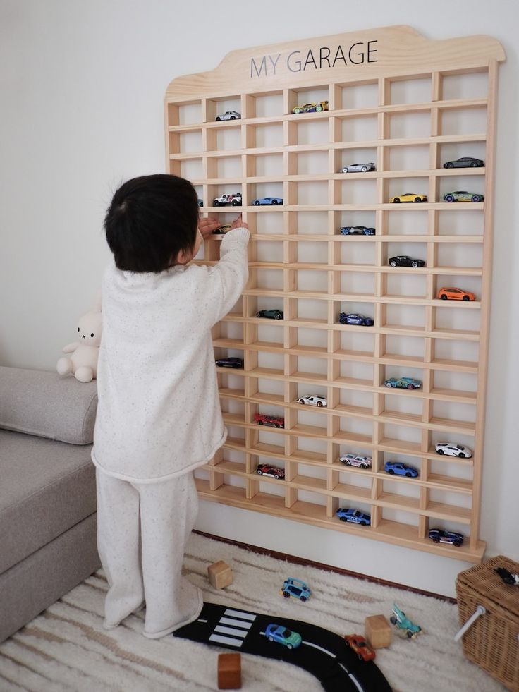 Matchbox Car Storage - Etsy Canada Toddler Boy Room Decor, Big Boy Bedrooms, Cars Room, Baby Boy Room Decor, Toddler Boys Room, Baby Room Inspiration, Baby Boy Room Nursery, Nursery Room Inspiration, Toddler Rooms