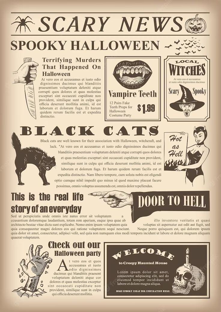 an old newspaper advertisement with halloween related items