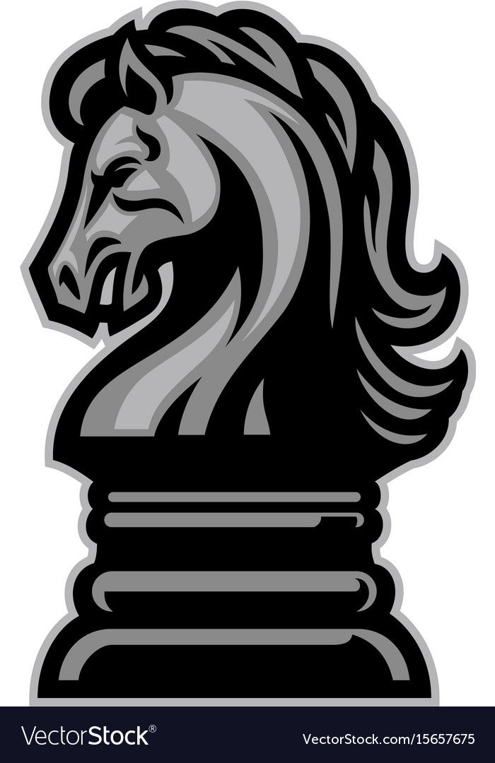 a black and white chess piece with the head of a lion on it's face