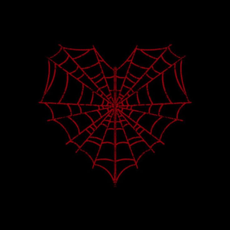 a red spider web on a black background with the word love spelled in it's center