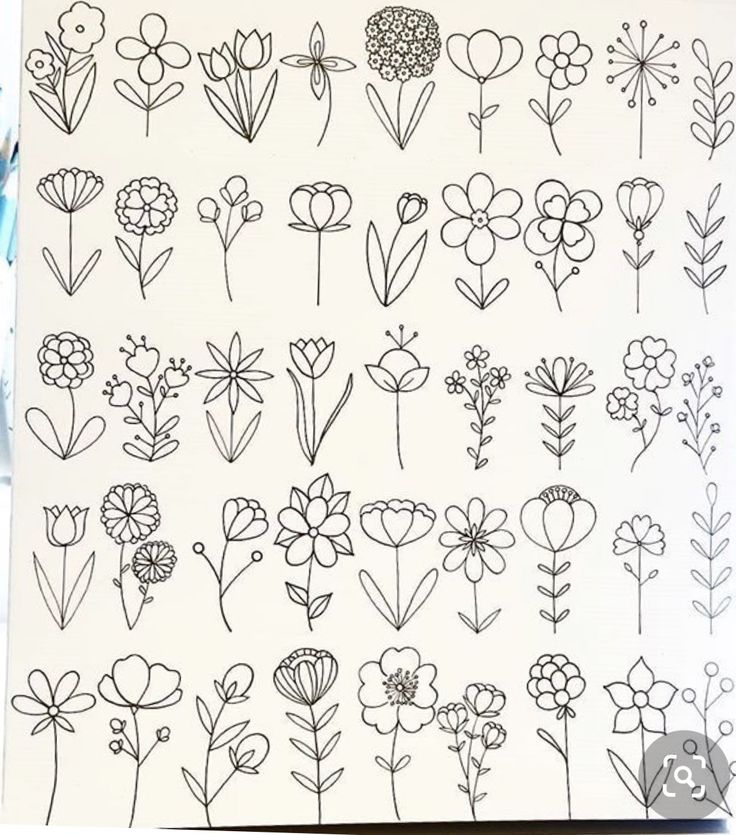 a notebook with flowers drawn on it and some writing in black ink next to each other