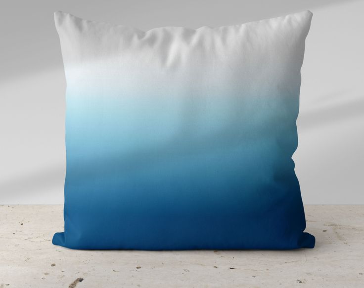 Ombre Ocean Blue Pillow Throw - Cush Potato Pillows Ombre Pillow, Blue Pillow, Blue Throws, Blue Throw Pillows, Subtle Textures, Blue Pillows, Pillow Throw, Ocean Blue, Blue Ocean