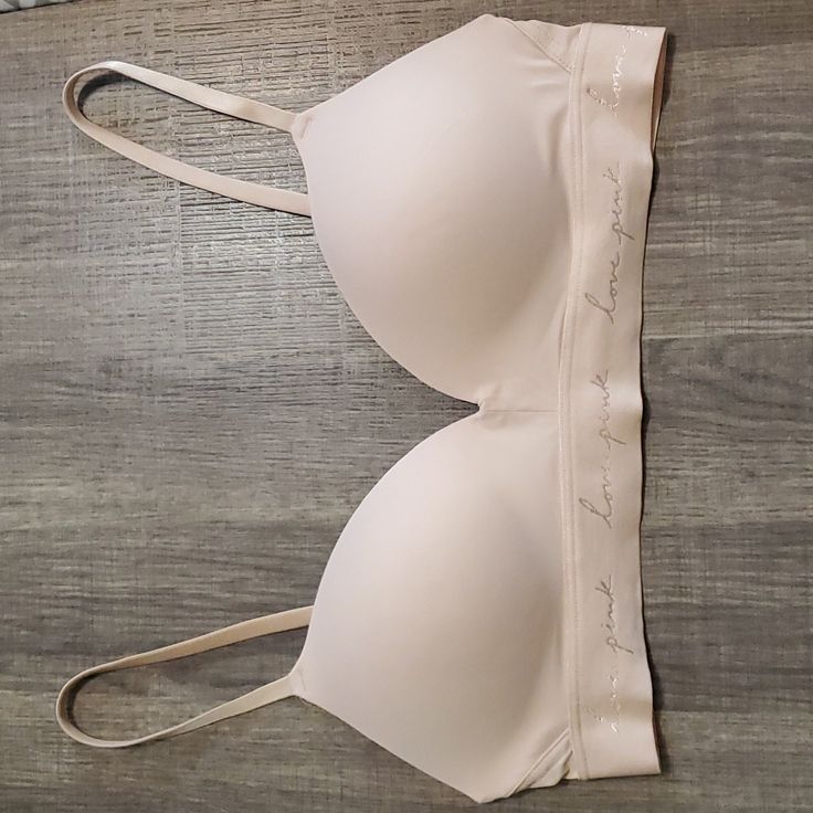 Brand New, Never Worn. Nude Lightly Padded Bralette. Convertible Straps. No Underwire. I Also Have This Exact Same Bralette For Sale In Black. Padded Bralette, Pink Bralette, Vs Pink, Women's Intimates, Victoria Secret Pink, Bralette, Convertible, Pink Ladies, Victoria's Secret